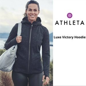Athleta Luxe Victory Hoodie Faux Fur Lining + Thumb Holes